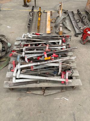 a lot of tools that are laying out on the ground