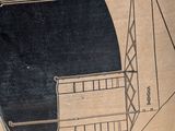 a cardboard box with a drawing of a train on it