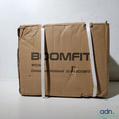 a brown box with a white stripe on it