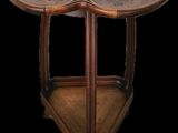 an image of a wooden table with a decorative top