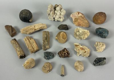 many different types of rocks and stones on the table