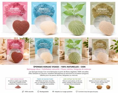 Lot de 48 éponges faciales sous blister neuves différentes f…