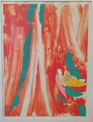 Olivier Debré Lithographie 'Xian Rouge' 1990 - Estampe d'Art