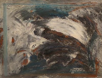 une image représentant une peinture d'une vague venant de l'océan