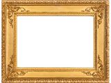 a gold picture frame on a white background with a white background