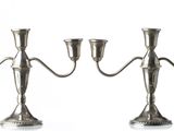 pair of silver plated candelabs with candlesticks