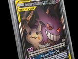 gros plan d'une carte pokemon dans un étui en plastique