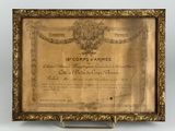 un vieux document sur lequel figure l'image d'un aigle