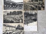 plusieurs vieilles photos en noir et blanc d'un cimetière et d'un cimetière
