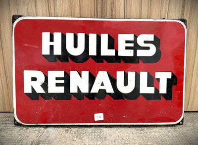 a red sign that says hulls renault on it