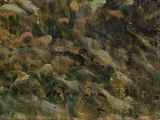 a painting of a man riding a horse in a field