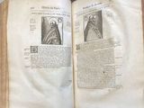 an open book with a picture of a man and a woman on it
