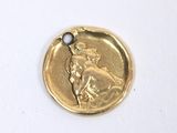 a gold coin with a picture of a man riding a horse