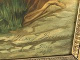 a picture of a painting of a woman sitting on a bench
