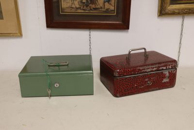 two boxes that are sitting next to each other on a table