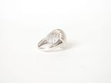 sterling silver ring with a curved design on the front