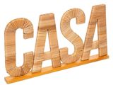 a wooden sign that says casa on a white background