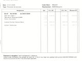 a black and white image of an invoice with a picture of a man