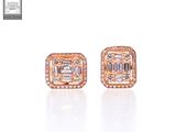 rose gold diamond earrings with baguets