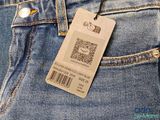 the back pocket of a pair of jeans with a qr code on it