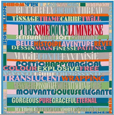 une image représentant une affiche multicolore sur laquelle figurent différents mots