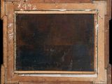 an old wooden frame with a chalkboard on it with writing on it