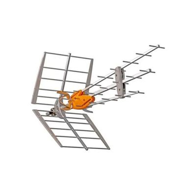 an image of a television antenna with a basketball ball on top of it