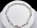 sterling silver link bracelet with black and white diamonds