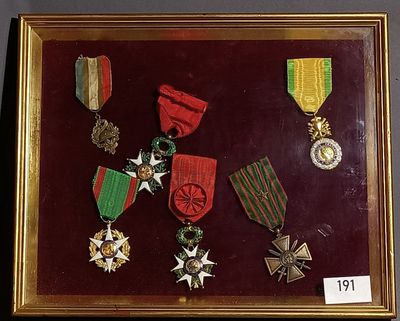 a picture of a framed picture of medals and medals
