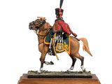 figurine représentant un homme à cheval, coiffé d'un chapeau
