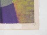 a picture of a painting of a woman holding a bouquet of flowers