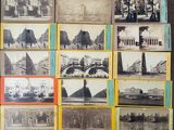 de nombreuses vieilles photos de différents bâtiments accrochées au mur