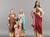 three figurines of jesus, mary, and jesus with a child
