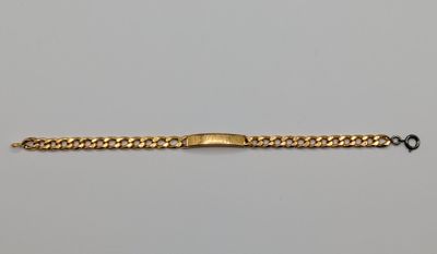 a gold chain bracelet with a clasp on a white background