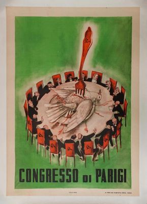 - CONGRESSI DI PARIGI - 1950 Affiche de propagande Italienne…