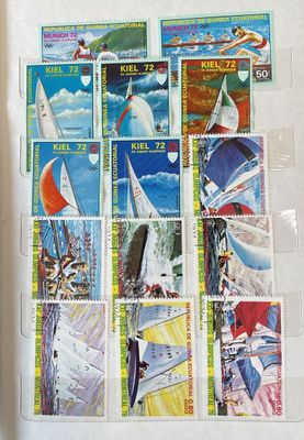 a lot of stamps that are on a book