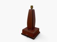 DANS LE GOÛT d’Adnet. Petite lampe de bureau en cuir bordeau… (photo 3)