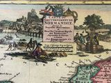 an old map of the country of normandy with people and animals