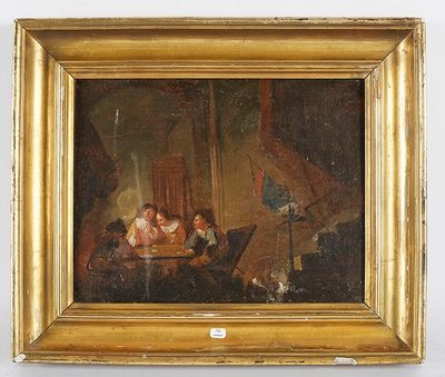 une image d'un tableau représentant un groupe de personnes assises autour d'une table
