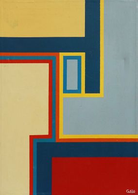 une image représentant un tableau composé de carrés et de rectangles rouges, jaunes, bleus et verts