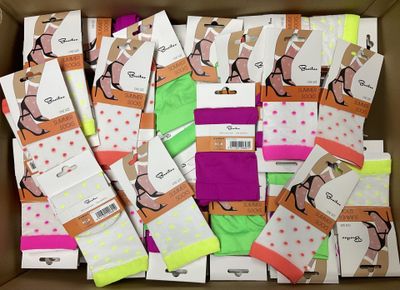 many pairs of socks that are in a box