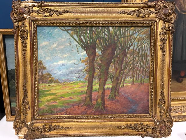 École française XXe « Paysage ». Huile sur toile. Non signée. 33 ...