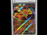 a close up of a pokemon card in a plastic case