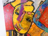 un tableau représentant un homme au visage jaune