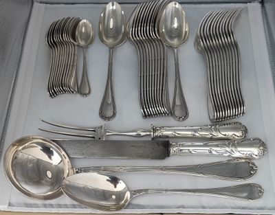 CHRISTOFLE Lot de 12 fourchettes (longueur 21cm), 12 cuillèr…