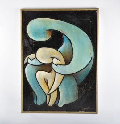 peinture d'une femme tenant un bébé dans ses bras