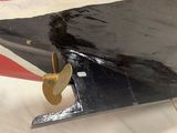 a small model of a plane on display on a table