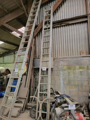 a ladder that is leaning against a wall in a building