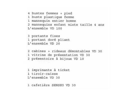 an image of a white paper with a list of items on it