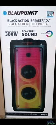 emballage d'une enceinte avec l'image d'un haut-parleur à l'intérieur